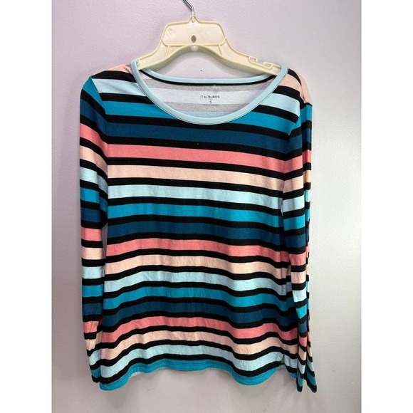 T by Talbots women's striped long-sleeve tee size small - Picture 1 of 5